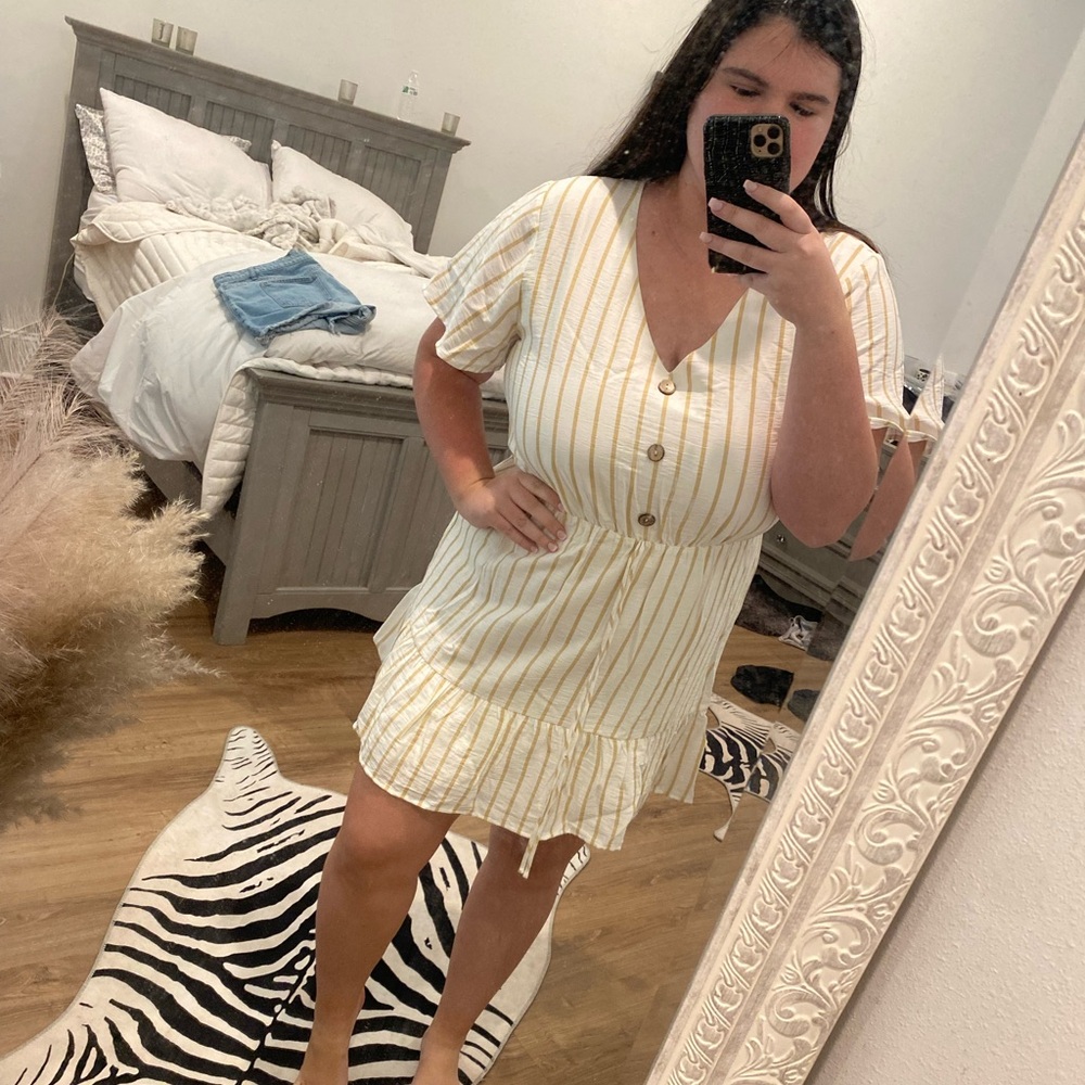Pink lily striped dress